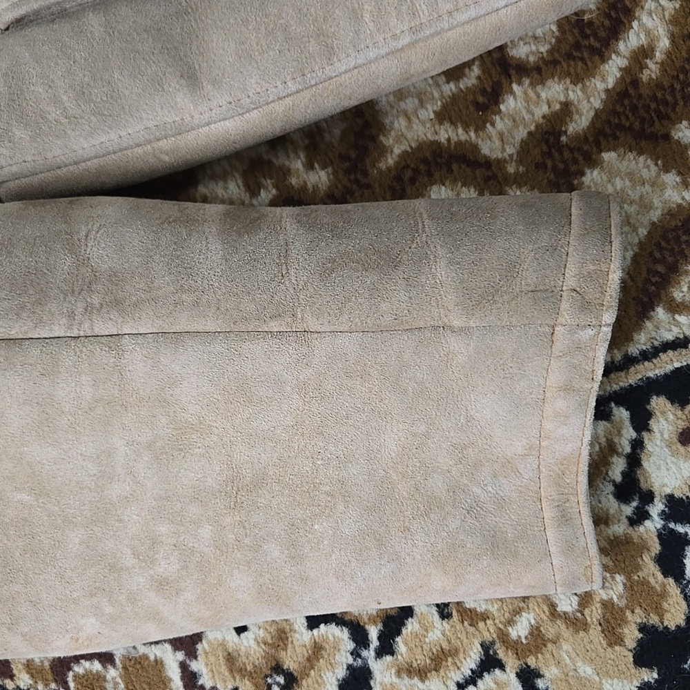 70s Suede Jacket Leather Coat Mouton Shearling Lining 1970 Retro Boho Hippie - Picture 13 of 17